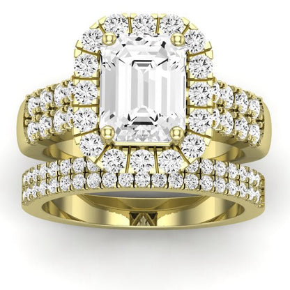 Velvet Diamond Matching Band Only ( Engagement Ring Not Included) For Ring With Emerald Center yellowgold