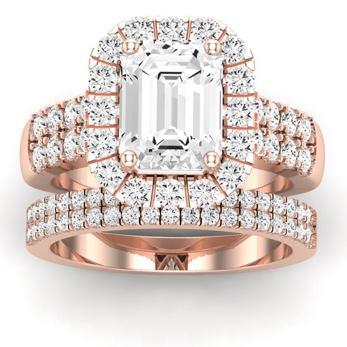 Velvet Diamond Matching Band Only ( Engagement Ring Not Included) For Ring With Emerald Center rosegold