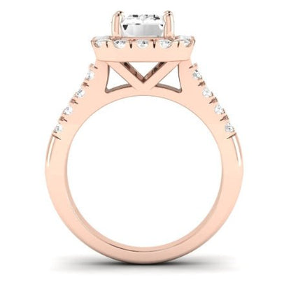 Velvet Diamond Matching Band Only ( Engagement Ring Not Included) For Ring With Emerald Center rosegold