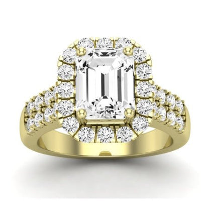 Velvet Diamond Matching Band Only ( Engagement Ring Not Included) For Ring With Emerald Center yellowgold