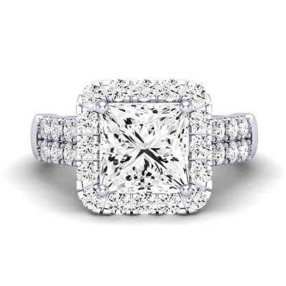 Velvet Diamond Matching Band Only (does Not Include Engagement Ring)  For Ring With Princess Center whitegold