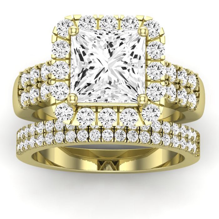 Velvet Diamond Matching Band Only (does Not Include Engagement Ring)  For Ring With Princess Center yellowgold