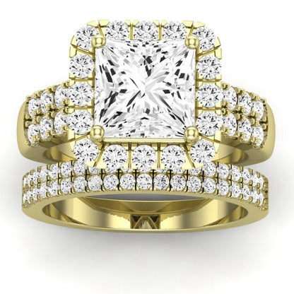 Velvet Diamond Matching Band Only (does Not Include Engagement Ring)  For Ring With Princess Center yellowgold