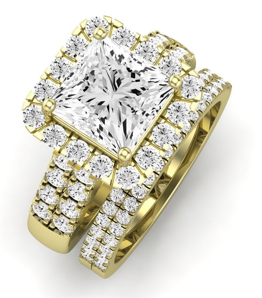 Velvet Diamond Matching Band Only (does Not Include Engagement Ring)  For Ring With Princess Center yellowgold