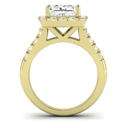 Velvet Diamond Matching Band Only (does Not Include Engagement Ring)  For Ring With Princess Center yellowgold