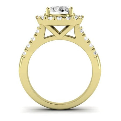 Velvet Diamond Matching Band Only (does Not Include Engagement Ring)  For Ring With Round Center yellowgold