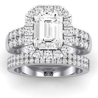 Velvet Emerald Diamond Bridal Set (Lab Grown Igi Cert) whitegold