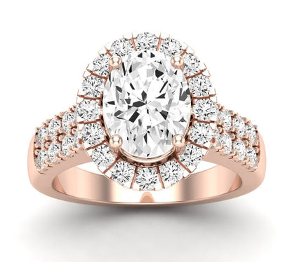 Velvet Oval Diamond Engagement Ring (Lab Grown Igi Cert) rosegold