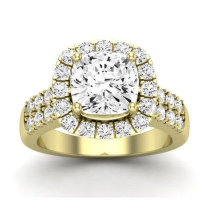 Velvet Moissanite Matching Band Only (does Not Include Engagement Ring)  For Ring With Cushion Center yellowgold