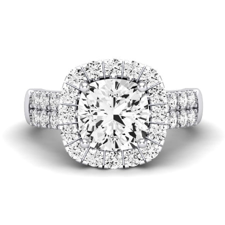 Velvet Moissanite Matching Band Only (does Not Include Engagement Ring)  For Ring With Cushion Center whitegold