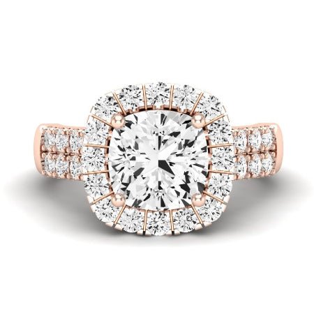 Velvet Moissanite Matching Band Only (does Not Include Engagement Ring)  For Ring With Cushion Center rosegold