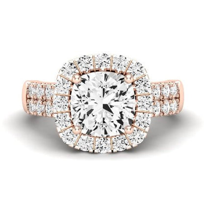 Velvet Moissanite Matching Band Only (does Not Include Engagement Ring)  For Ring With Cushion Center rosegold
