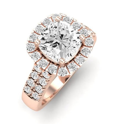 Velvet Moissanite Matching Band Only (does Not Include Engagement Ring)  For Ring With Cushion Center rosegold