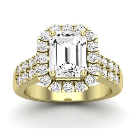 Velvet Moissanite Matching Band Only ( Engagement Ring Not Included) For Ring With Emerald Center yellowgold