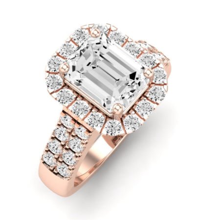 Velvet Moissanite Matching Band Only ( Engagement Ring Not Included) For Ring With Emerald Center rosegold