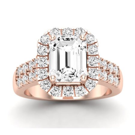 Velvet Moissanite Matching Band Only ( Engagement Ring Not Included) For Ring With Emerald Center rosegold