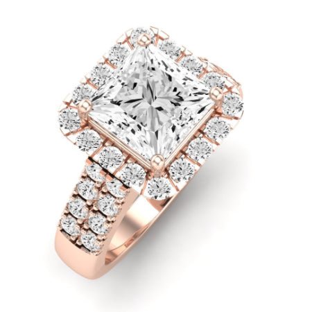 Velvet Moissanite Matching Band Only (does Not Include Engagement Ring)  For Ring With Princess Center rosegold
