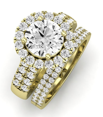 Velvet Moissanite Matching Band Only (does Not Include Engagement Ring)  For Ring With Round Center yellowgold