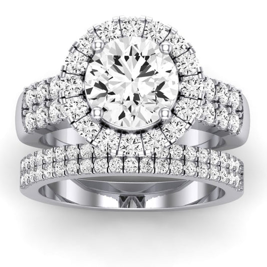 Velvet Moissanite Matching Band Only (does Not Include Engagement Ring)  For Ring With Round Center whitegold