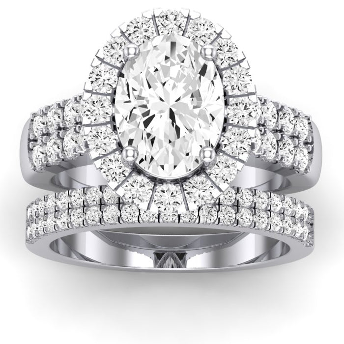 Velvet Oval Moissanite Bridal Set whitegold