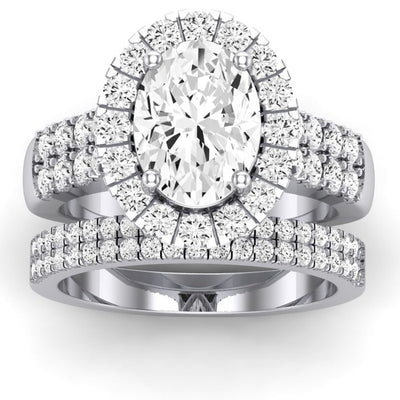 Velvet Oval Moissanite Bridal Set whitegold