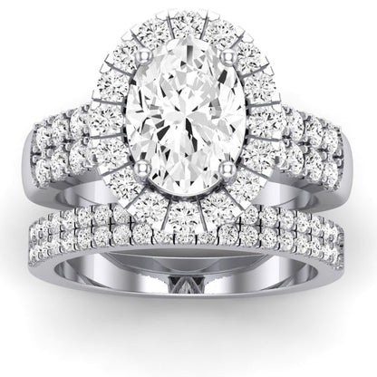 Velvet Oval Moissanite Bridal Set whitegold