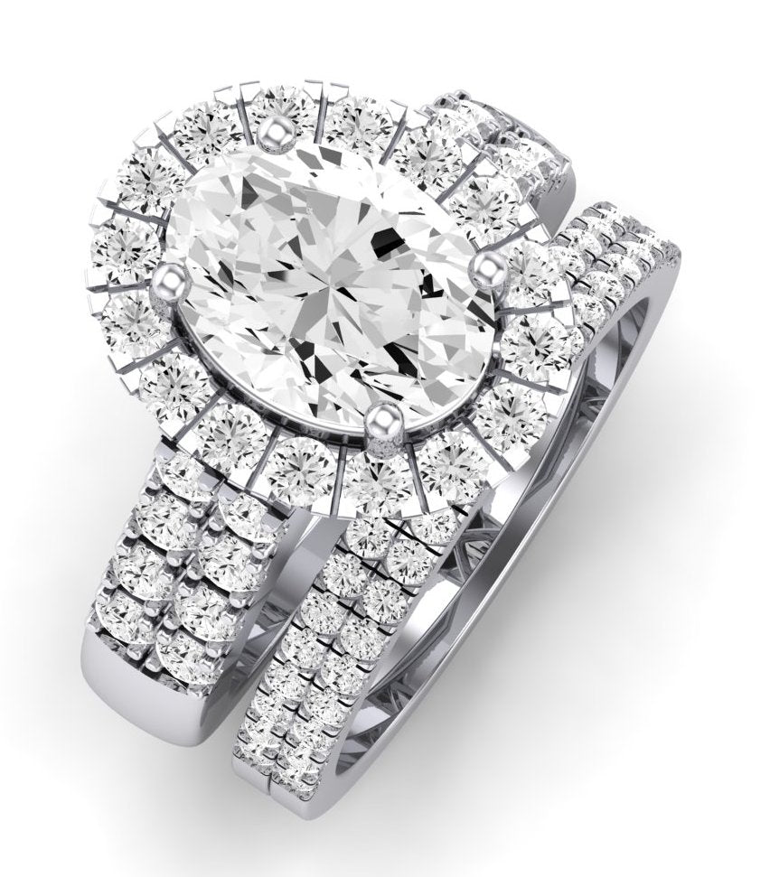 Velvet Oval Moissanite Bridal Set whitegold