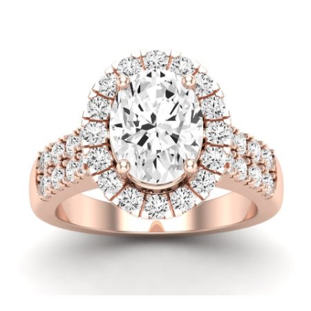 Velvet Oval Moissanite Bridal Set rosegold