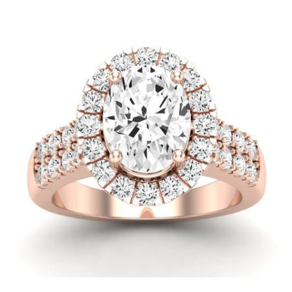 Velvet Oval Moissanite Bridal Set rosegold