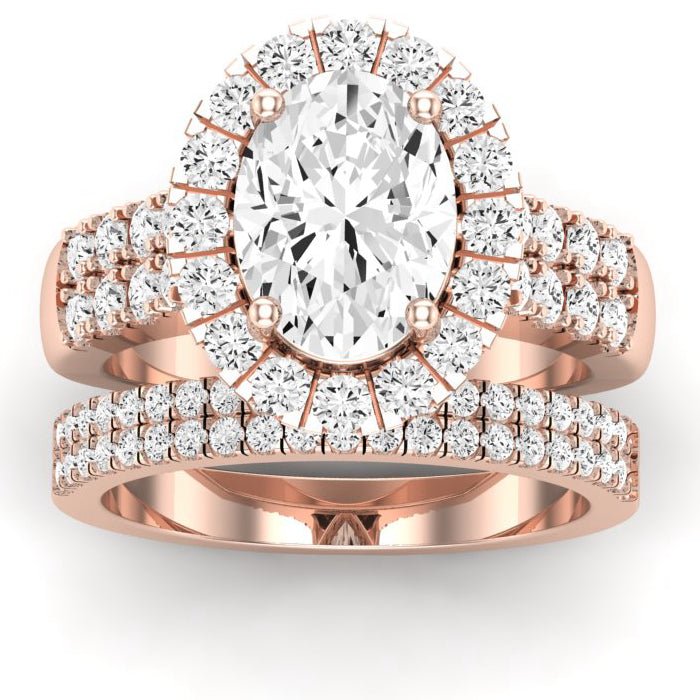 Velvet Oval Moissanite Bridal Set rosegold