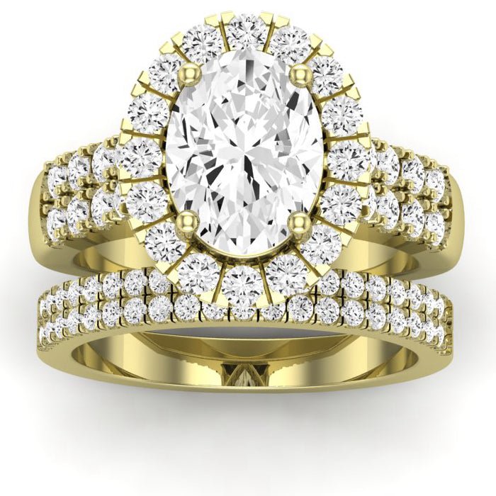 Velvet Oval Moissanite Bridal Set yellowgold