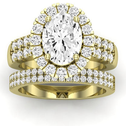 Velvet Oval Moissanite Bridal Set yellowgold