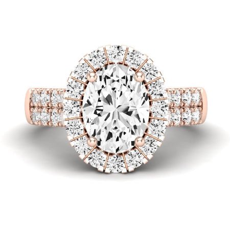 Velvet Oval Moissanite Bridal Set rosegold