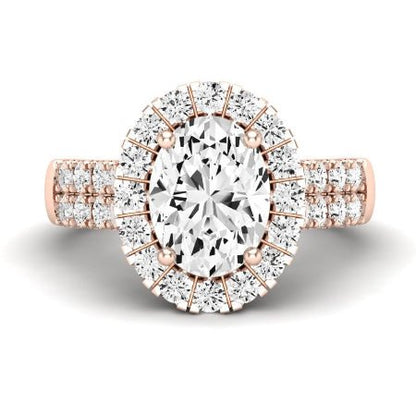 Velvet Oval Moissanite Bridal Set rosegold