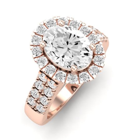 Velvet Oval Moissanite Bridal Set rosegold