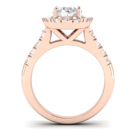 Velvet Oval Moissanite Bridal Set rosegold
