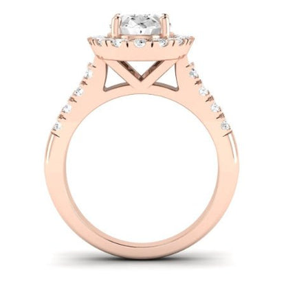 Velvet Oval Moissanite Bridal Set rosegold