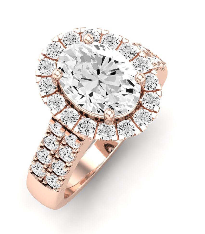 Velvet Oval Moissanite Engagement Ring rosegold