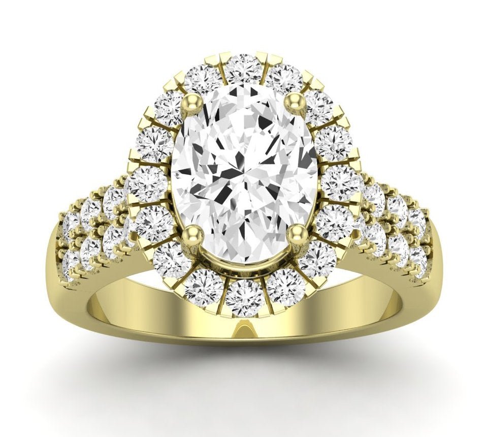 Velvet Oval Moissanite Engagement Ring yellowgold