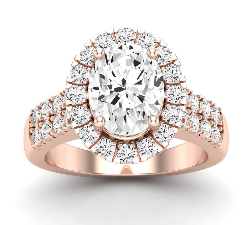 Velvet Oval Moissanite Engagement Ring rosegold