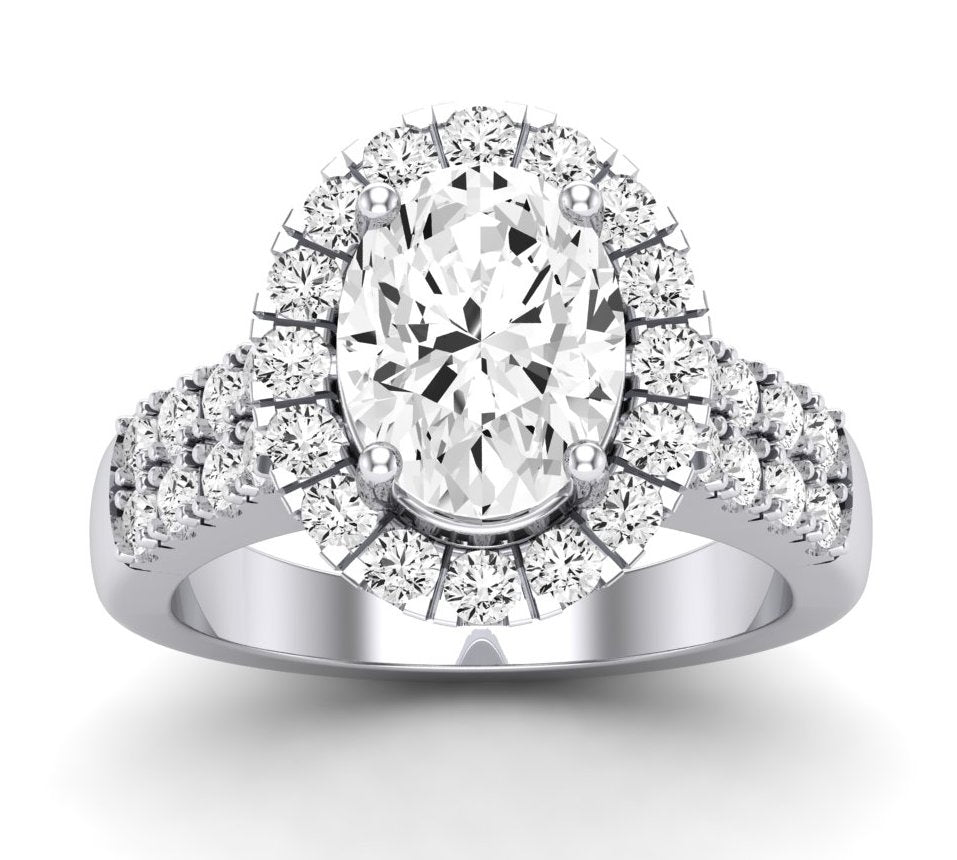 Velvet Oval Moissanite Engagement Ring whitegold