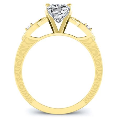 Venus Cushion Moissanite Bridal Set yellowgold