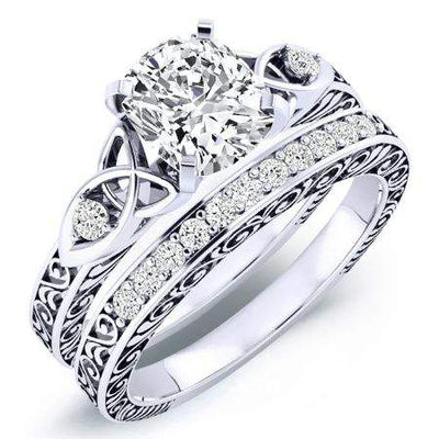 Venus Cushion Moissanite Bridal Set whitegold