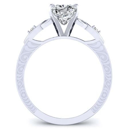 Venus Cushion Moissanite Bridal Set whitegold
