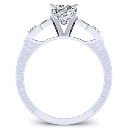 Venus Cushion Moissanite Bridal Set whitegold