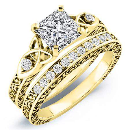 Venus Diamond Matching Band Only (engagement Ring Not Included) For Ring With Princess Center yellowgold