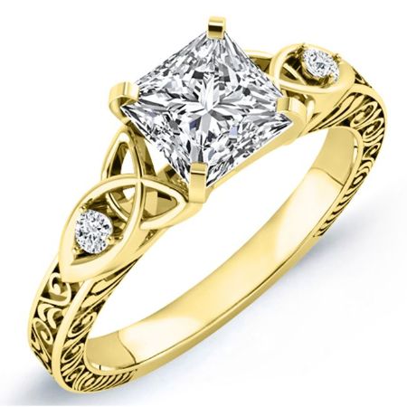Venus Diamond Matching Band Only (engagement Ring Not Included) For Ring With Princess Center yellowgold
