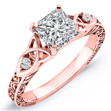 Venus Diamond Matching Band Only (engagement Ring Not Included) For Ring With Princess Center rosegold