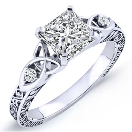 Venus Diamond Matching Band Only (engagement Ring Not Included) For Ring With Princess Center whitegold