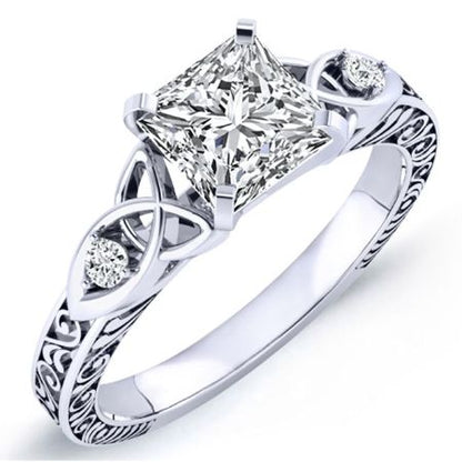 Venus Diamond Matching Band Only (engagement Ring Not Included) For Ring With Princess Center whitegold